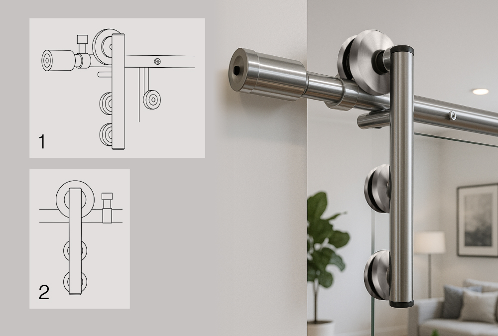 Slider It - Detalhe técnico para soluções de ferragens de portas, box e guarda corpo